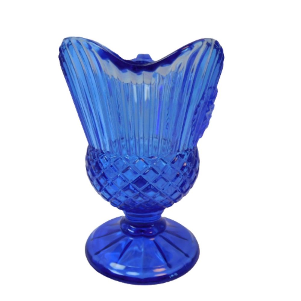Vintage Avon Mount Vernon Blue Sauce Pitcher, FOSTORIA, Candle, 1977 - Picture 8 of 12